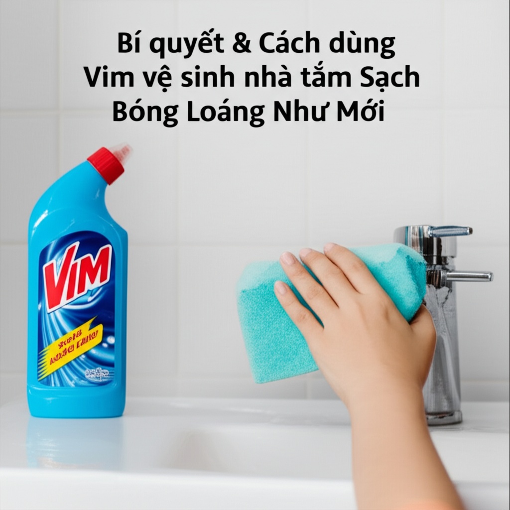 Hình minh họa cho bài viết: Bí quyết & Cách dùng Vim vệ sinh nhà tắm Sạch Bóng Loáng Như Mới