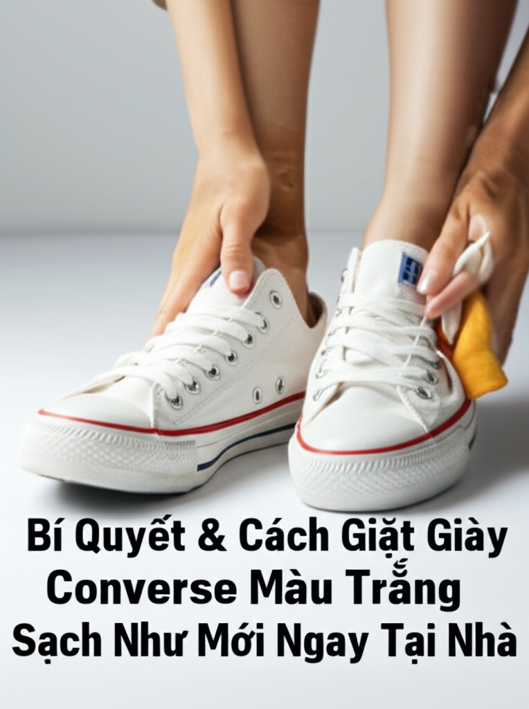 Hình minh họa cho bài viết: Bí Quyết & Cách Giặt Giày Converse Màu Trắng Sạch Như Mới Ngay Tại Nhà