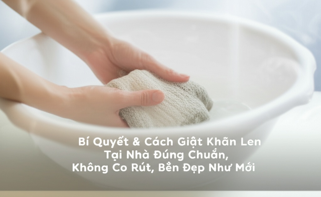 Hình minh họa cho bài viết: Bí Quyết & Cách Giặt Khăn Len Tại Nhà Đúng Chuẩn, Không Co Rút, Bền Đẹp Như Mới