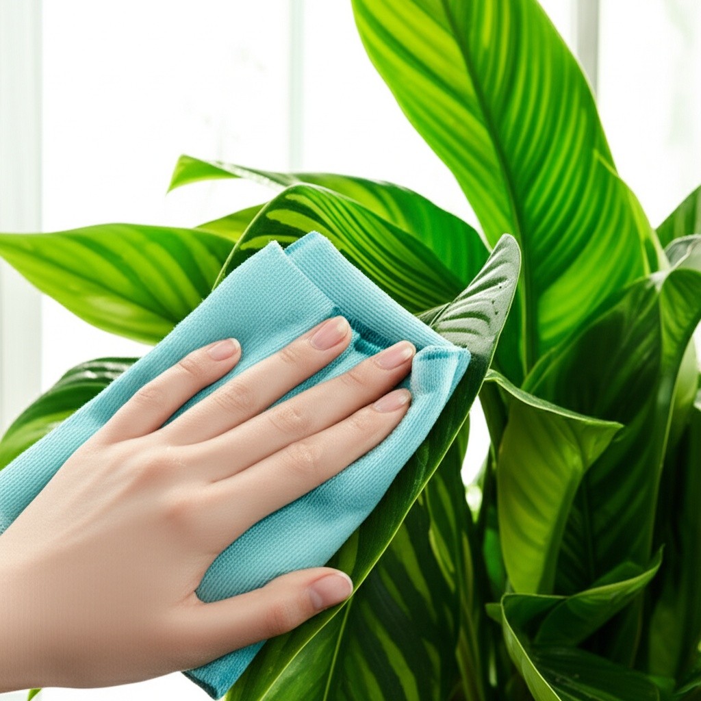 Hình minh họa cho bài viết: Bí quyết & Cách Vệ Sinh Lá Cây Trong Nhà Sạch Bóng, Khỏe Mạnh