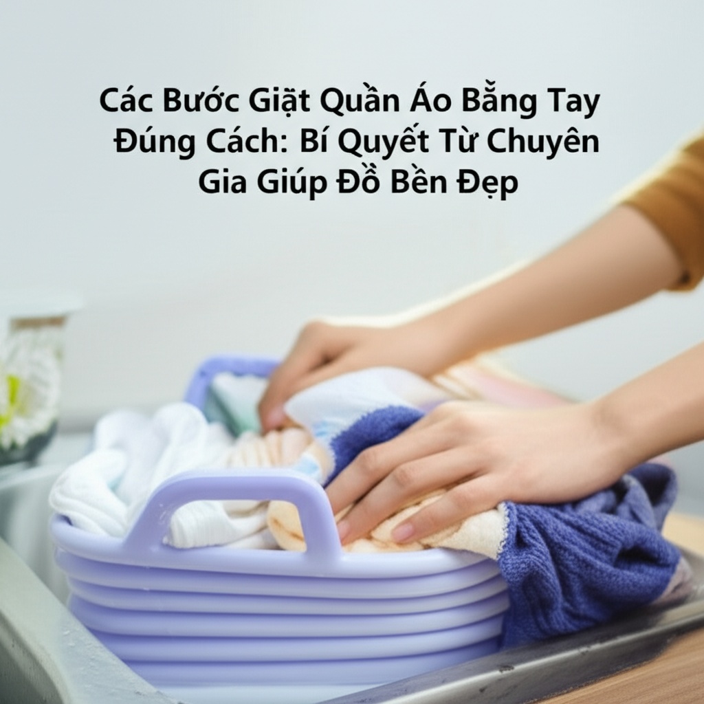 Hình minh họa cho bài viết: Các Bước Giặt Quần Áo Bằng Tay Đúng Cách: Bí Quyết Từ Chuyên Gia Giúp Đồ Bền Đẹp