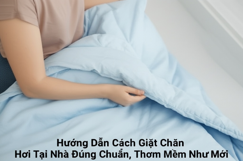Hình minh họa cho bài viết: Hướng Dẫn Cách Giặt Chăn Hơi Tại Nhà Đúng Chuẩn, Thơm Mềm Như Mới