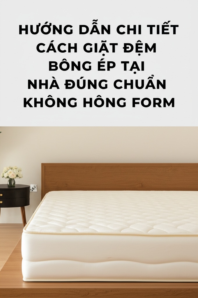 Hình minh họa cho bài viết: Hướng Dẫn Chi Tiết Cách Giặt Đệm Bông Ép Tại Nhà Đúng Chuẩn, Không Hỏng Form