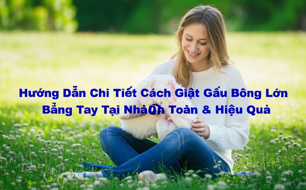 Hình minh họa cho bài viết: Hướng Dẫn Chi Tiết Cách Giặt Gấu Bông Lớn Bằng Tay Tại Nhà (An Toàn & Hiệu Quả)