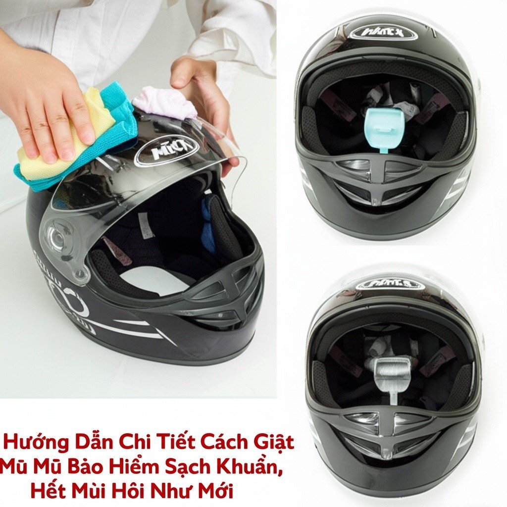 Hình minh họa cho bài viết: Hướng Dẫn Chi Tiết Cách Giặt Mũ Bảo Hiểm Sạch Khuẩn, Hết Mùi Hôi Như Mới