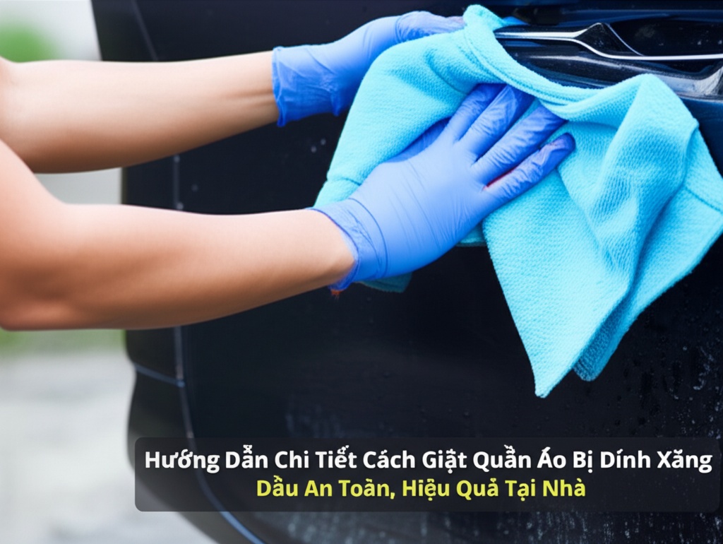 Hình minh họa cho bài viết: Hướng Dẫn Chi Tiết Cách Giặt Quần Áo Bị Dính Xăng Dầu An Toàn, Hiệu Quả Tại Nhà